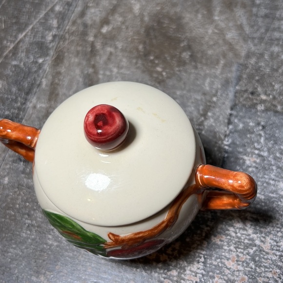 Vintage 70s Franciscan APPLE Sugar Bowl & Creamer Salt & Pepper Shakers Set Rare - Picture 10 of 13